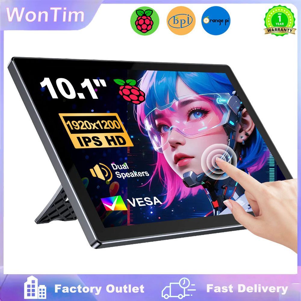 Raspberry Pi 10.1 Inch Capacitive Touch Screen Ips - Monitor Raspberry Pi 5 4/3/B/B+/A+ da